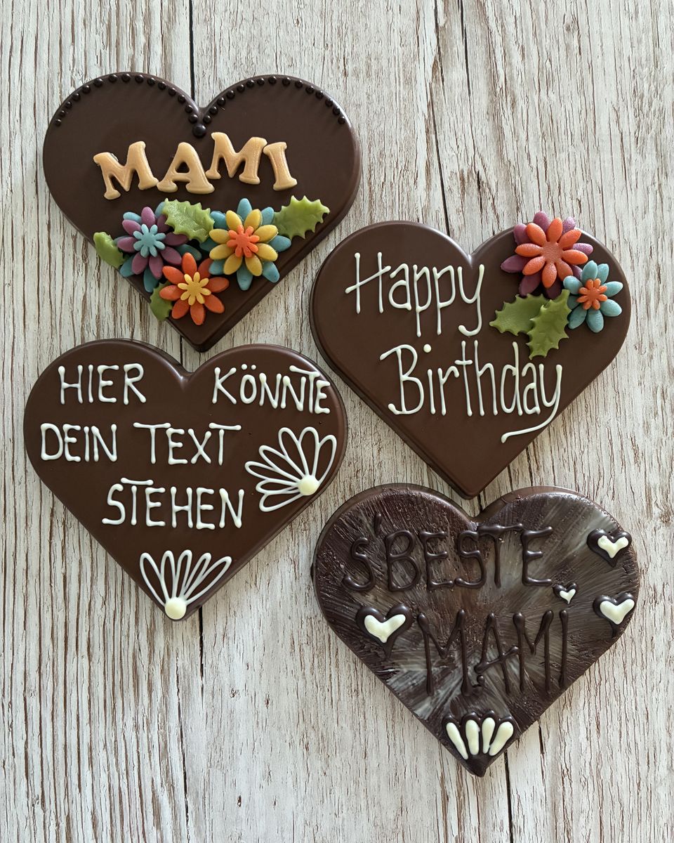 Schokoladenherzen mit persönlichem Text